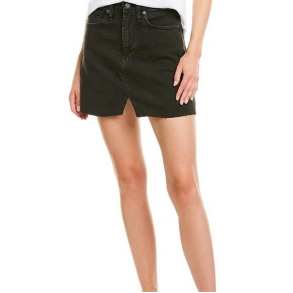 Madewell Distressed Denim Miniskirt Women’s Size 30 Waist Black Grey